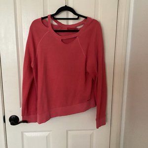 Philanthropy Red Cut Out Women's Trendy Sweatshirt - Size Medium